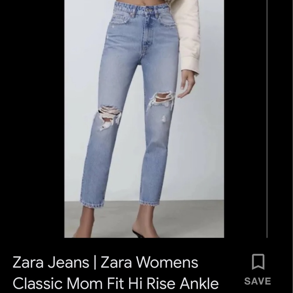 ZARA Classic Mom Fit Hi Rise Ankle Length Jeans size 36